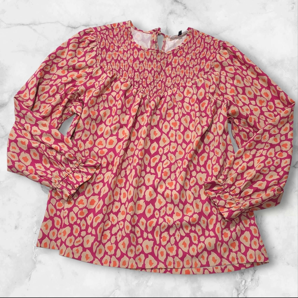 Michelle McDowell Long Sleeve Woman's Blouse Shirt Top Size Large (L) E22
